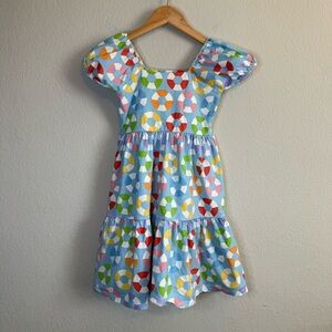 Monica and Andy Organic Short Sleeve Life of the Party Dress Blue Swim Floats